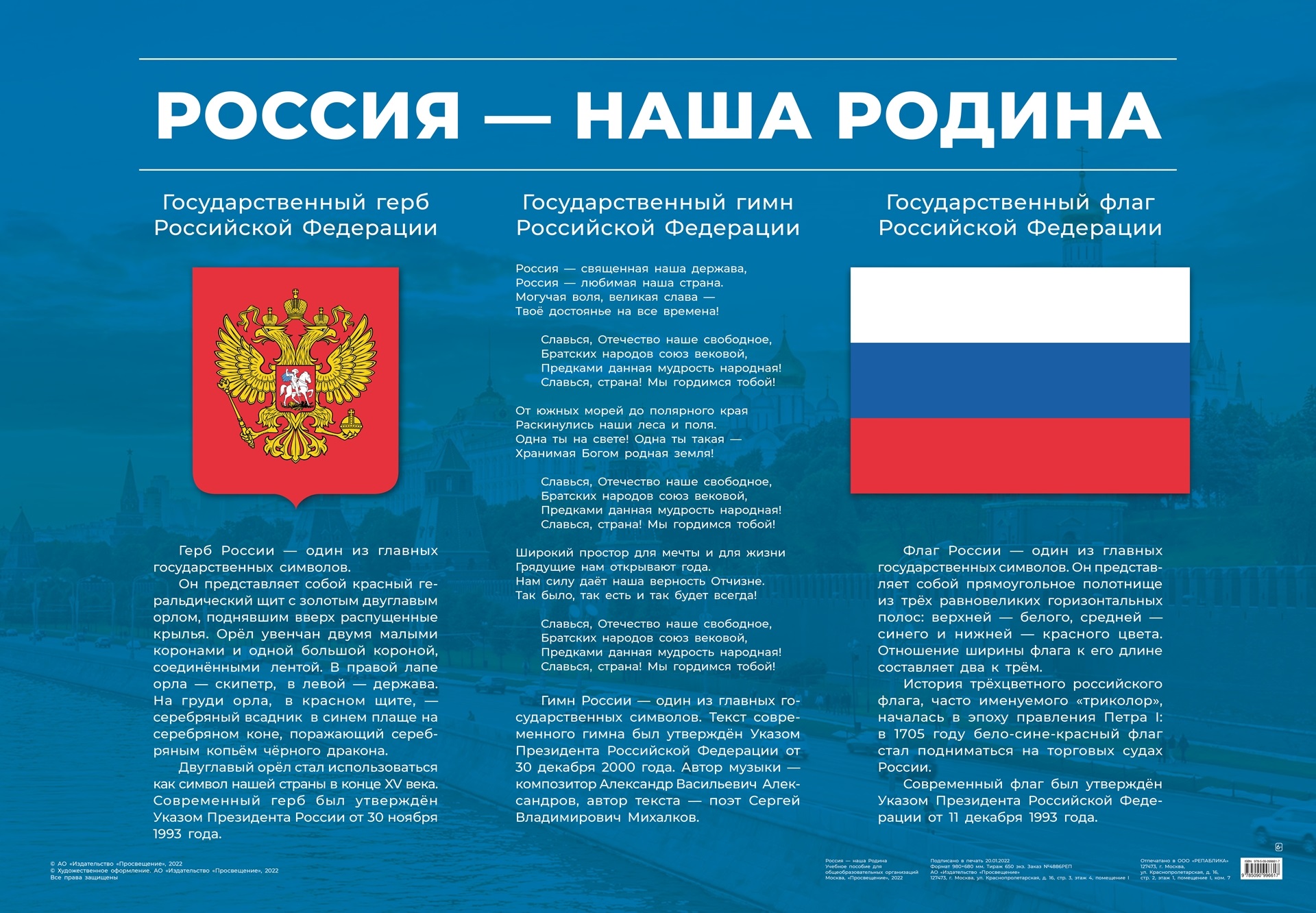 Плакат 680х980мм Россия — наша Родина автор не указан