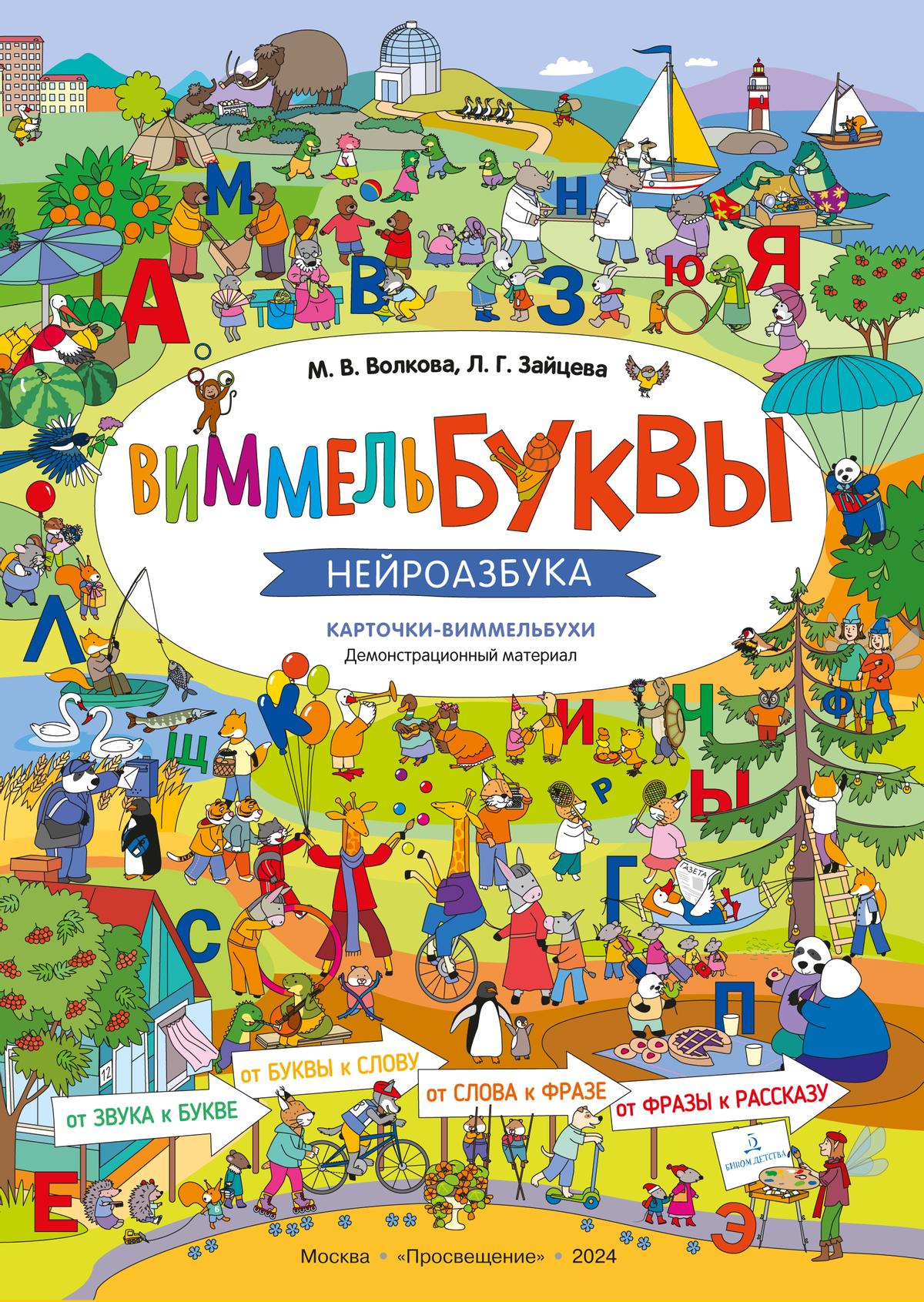 ВиммельБуквы. Нейроазбука. Карточки-виммельбухи. Демонстрационный материал Волкова М.В., Зайцева Л.Г.